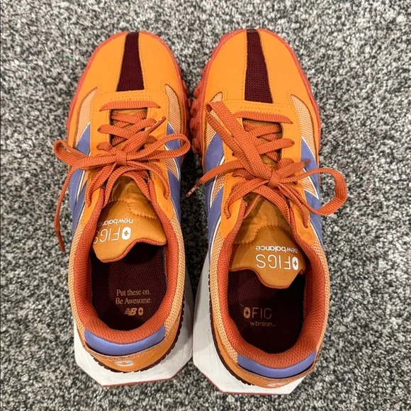 Figs New Balance Orange Athletic Workout Activewear Sneakers Unisex W 10.5/M 9 - Picture 7 of 10